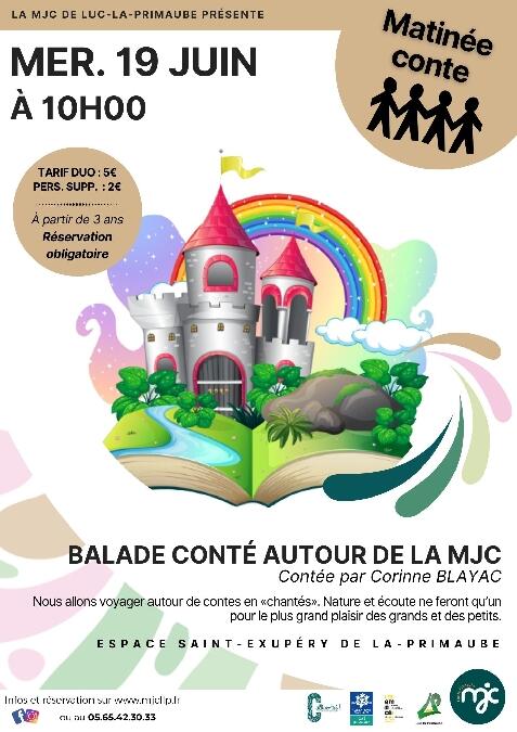 MATINÉE CONTE : Balade conté autour de la MJC Le 19/06/2024 MER. 19 JUIN À 10h00 Espace St-Exupéry de la Primaube