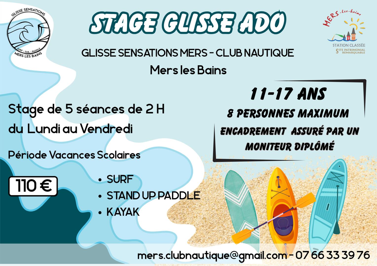 Affiche Stage glisse ados