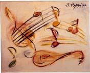 Huile sur toile - La Musique