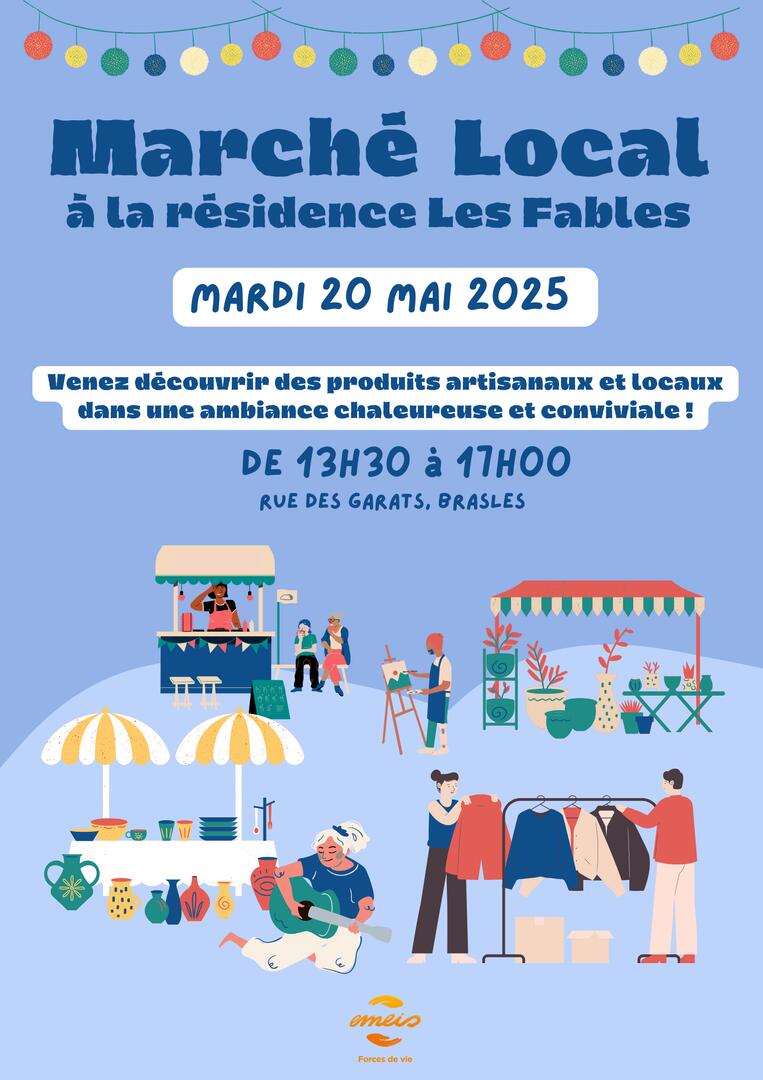 Affiche Marché de créateurs Illustratif Bleu - 1