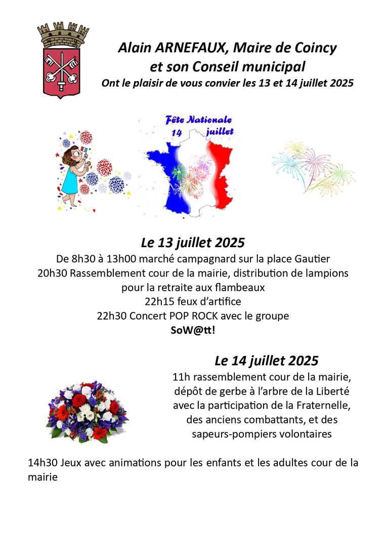 coincy 13 juillet