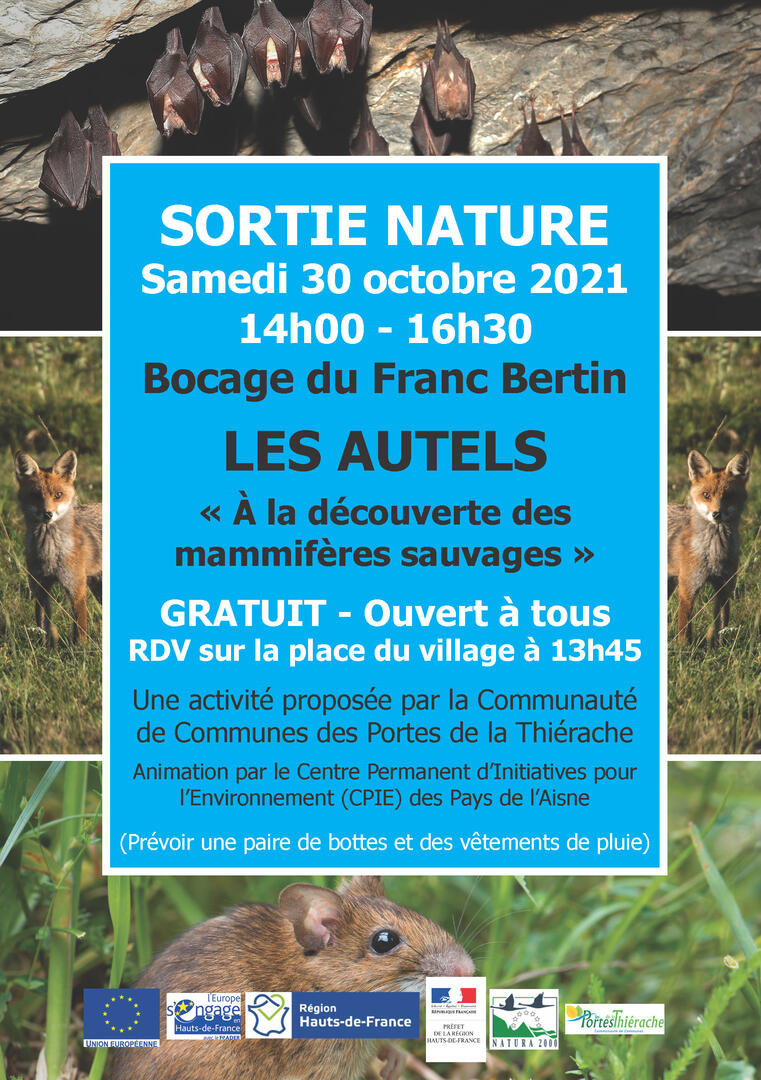 sortie nature 2021 octobre mammifères du bocage