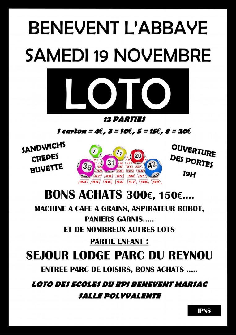Loto du RPI BENEVENT MARSAC_1