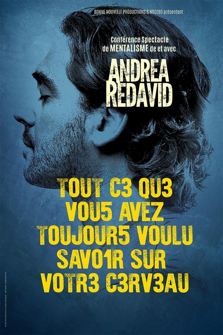 Affiche spectacle Andrea Redavid-mentalisme