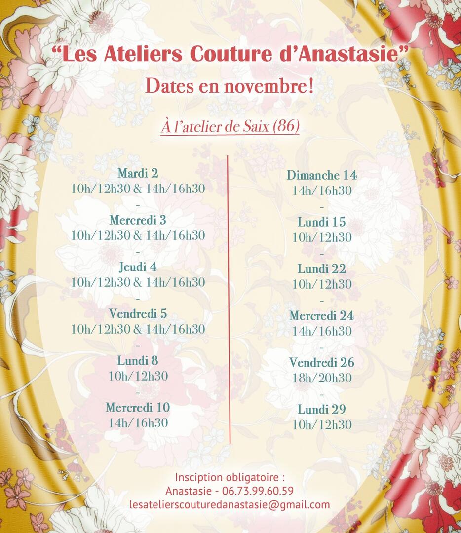 Les ateliers coutures d'Anastasie nov