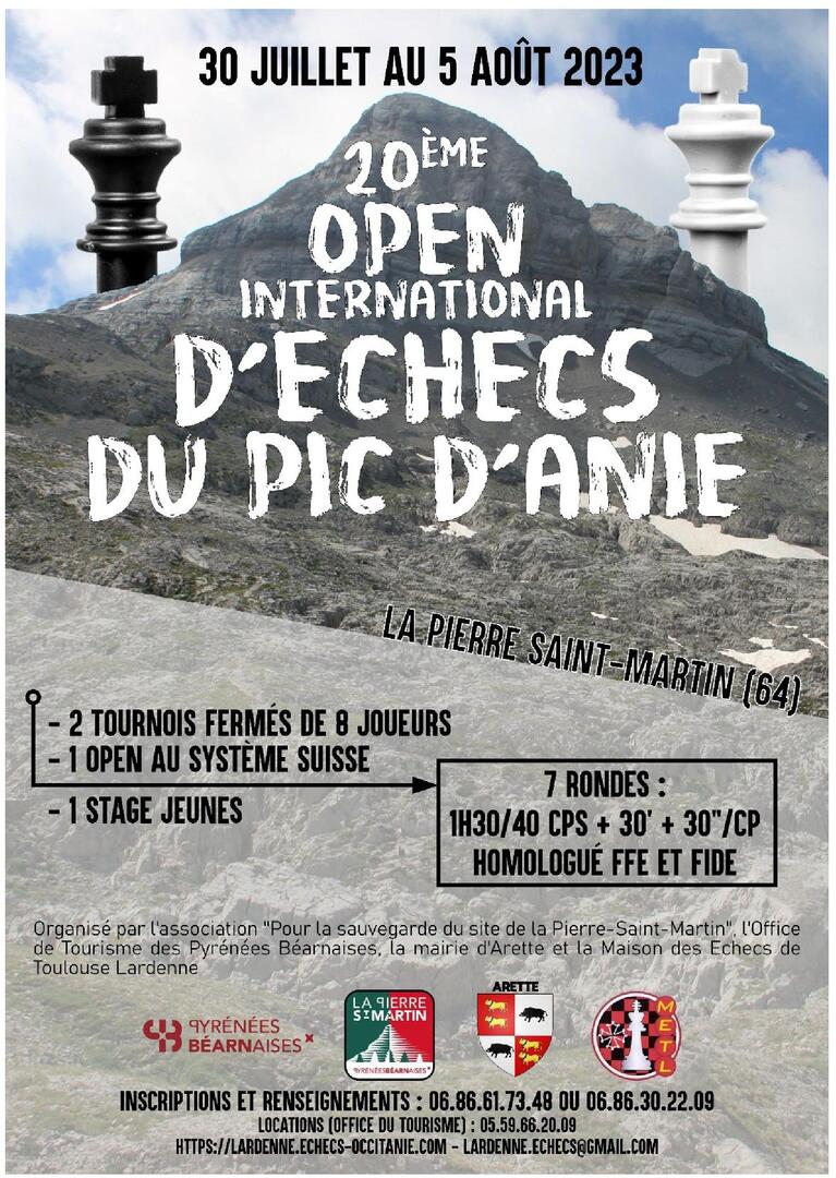 Open international d'Echecs du Pic d'Anie à La Pierre Saint-Martin - Affiche