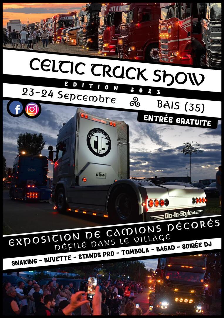 23 et 24 sept. Celtic Truck Show à Bais