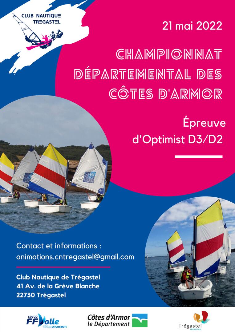 Championnat départemental D2D3 Optimist 2022 Affiche