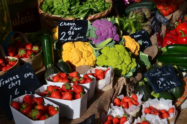 Marché légumes et fruits