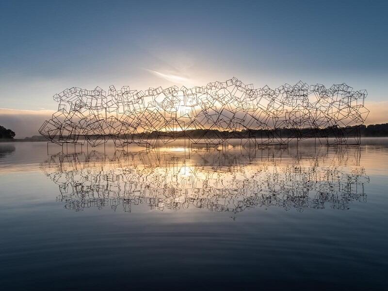 etangs d'art - sculpture sur l'eau - lac au Duc - Bretagne