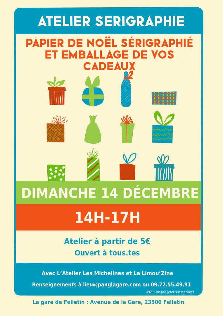 Atelier papier sérigraphié à la gare