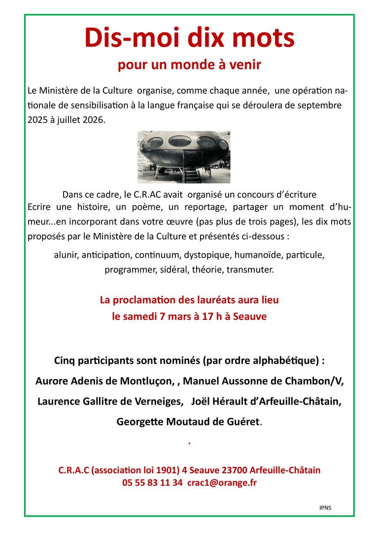 26 dis-moi dix mots proclamation