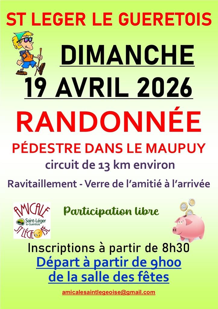 Affiche 2026 rando St Léger le Guérétois