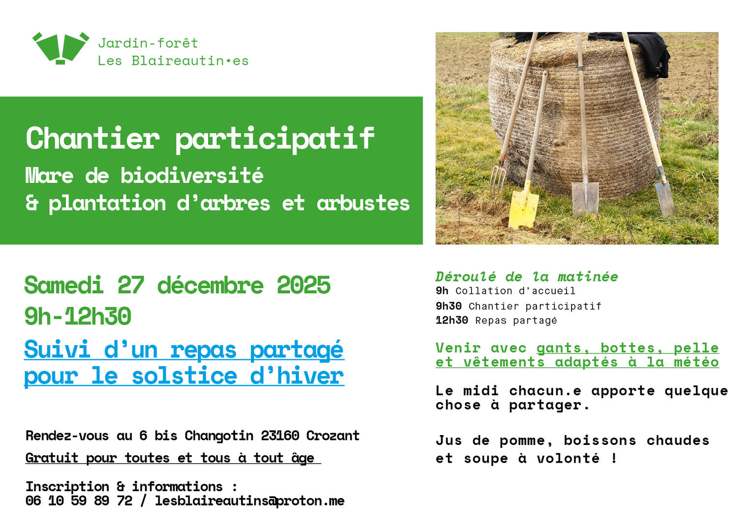 Affiche chantier participatif solstice dhiver