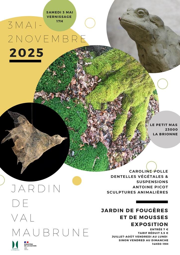 Affiche jardin et exposition val maubrune 2025