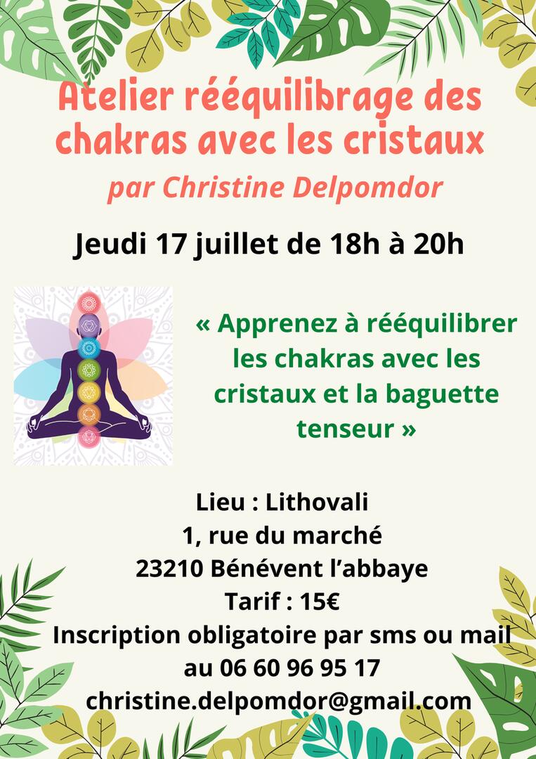 Atelier rééquilibrage des chakras