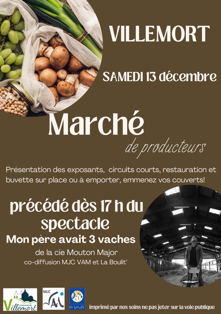Flyer Marché Producteur Professionnel Minimaliste Brun - 1