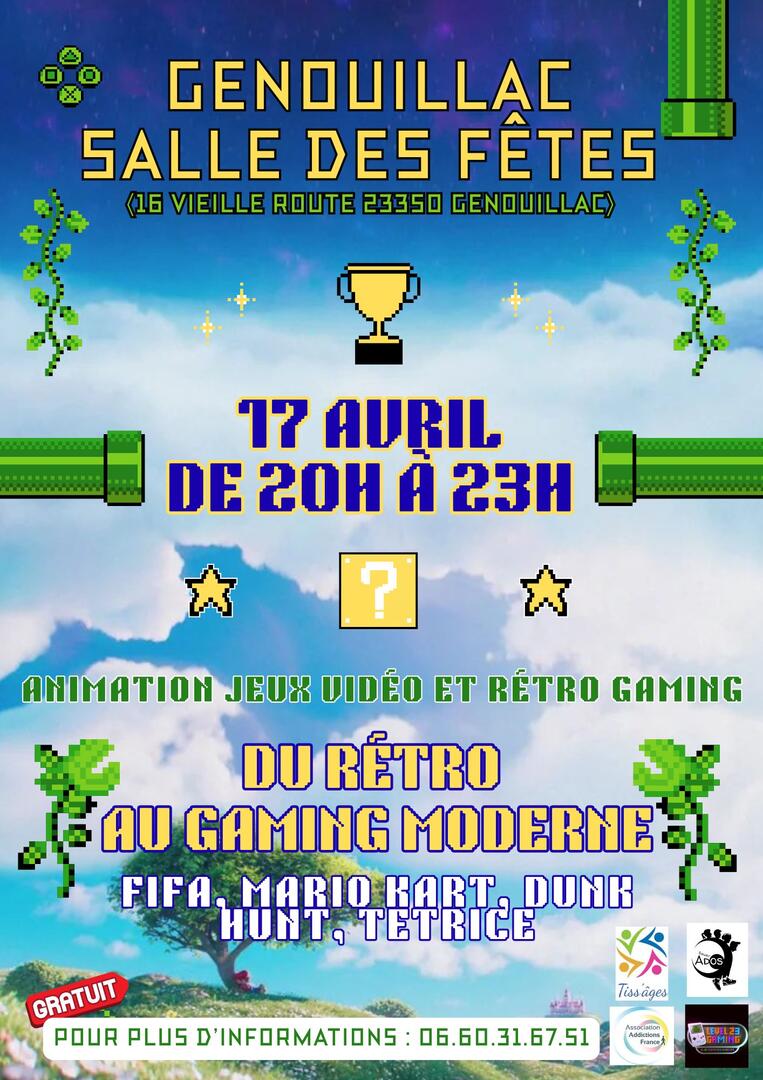 Flyer Evènement Tournoi Jeux Vidéo Rétro Arcade Pixel Ver Beige Marron Noir - 1