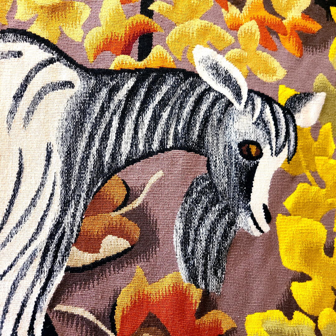 extrait tapisserie Chevrefeuilles d'après un carton de Dom Robert - 1973 - Atelier Tabard, Aubusson
