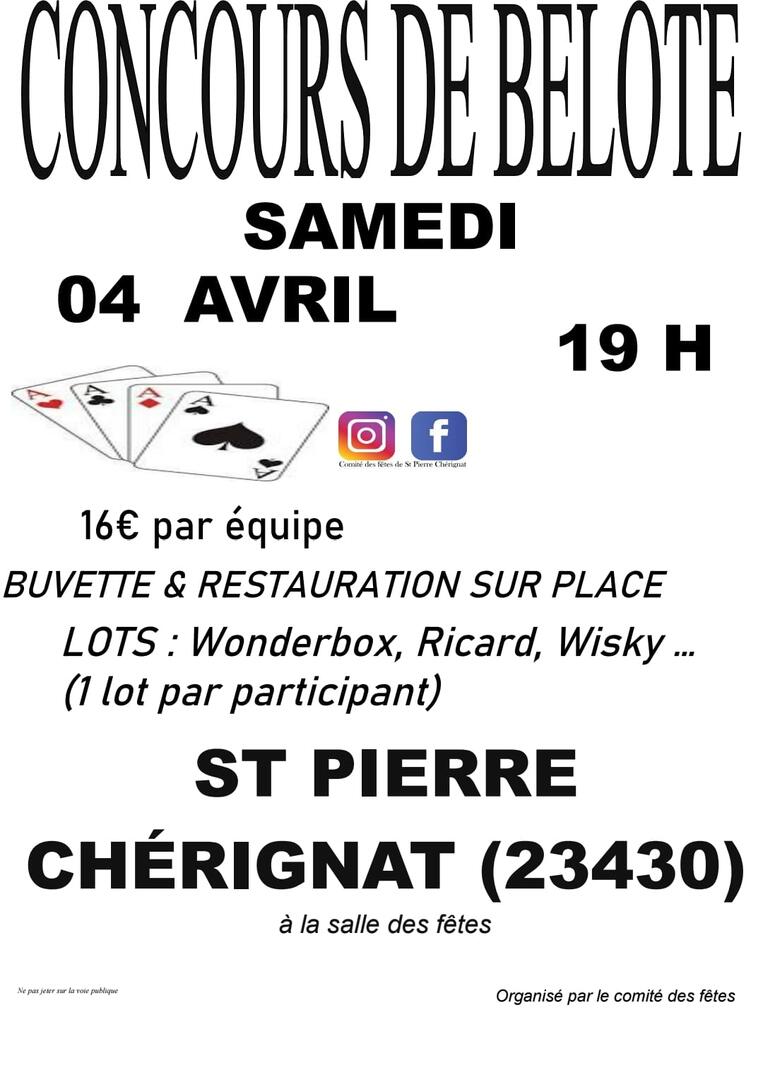 Affiche Concours de belote