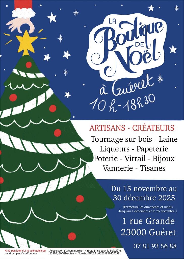 Affiche boutique de Noel