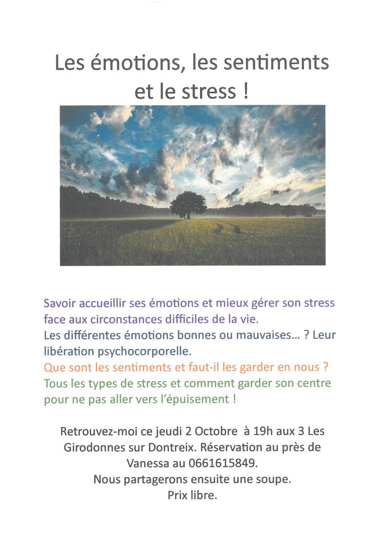 Les émotions, les sentiments et le stress Conférence