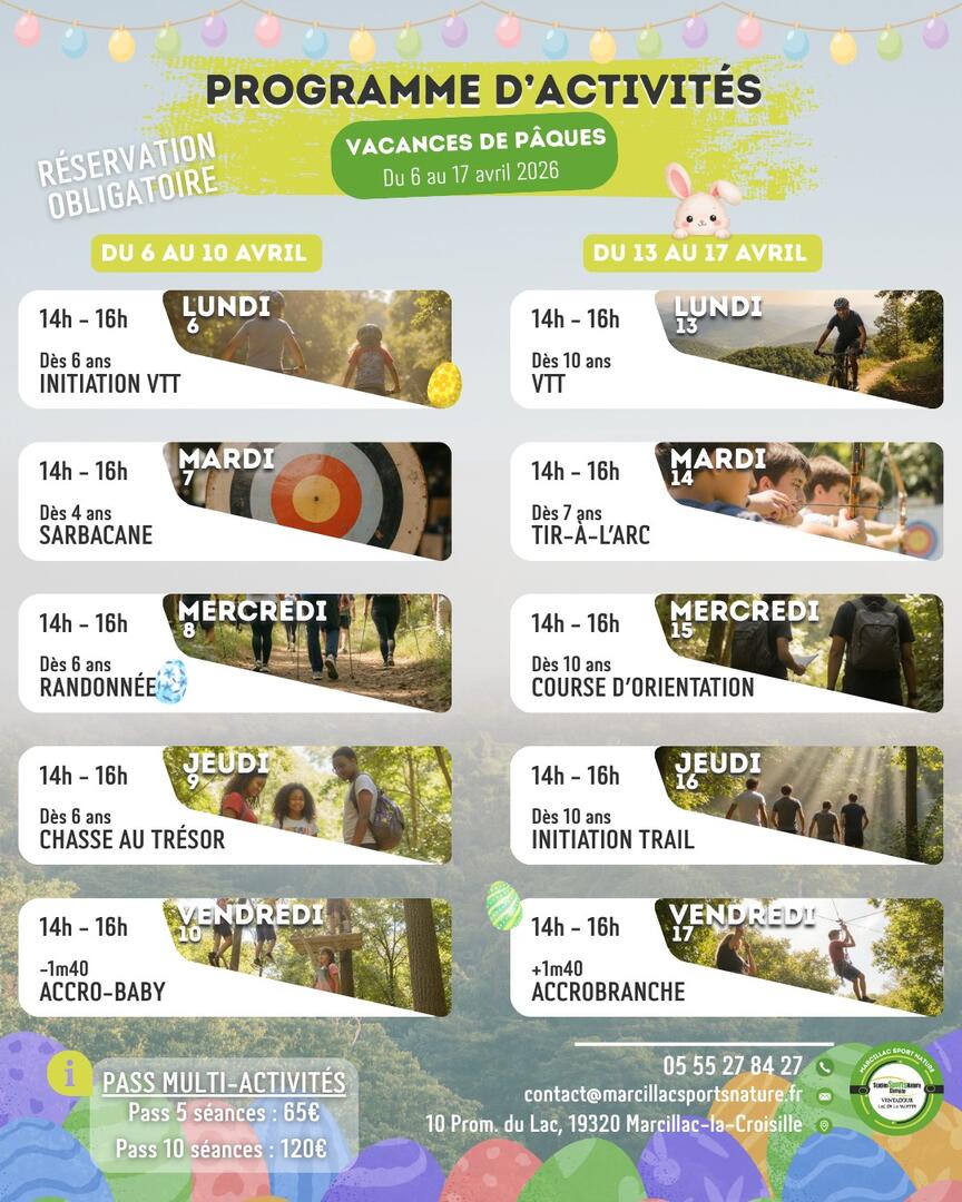 Marcillac sports nature - programme pâques