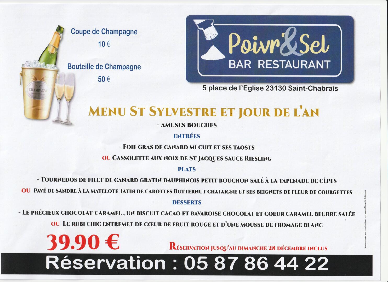 Menu nouvel an
