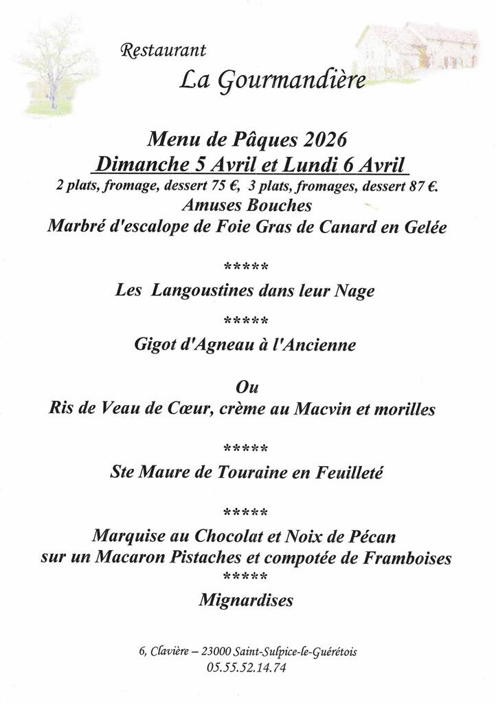 Menu de Pâques