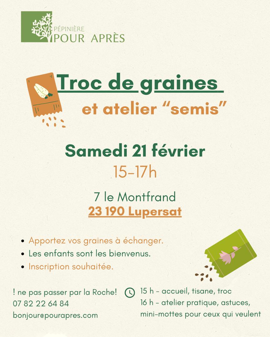 Post Instagram évènement association échange graines potager maraichage jardinage - 1