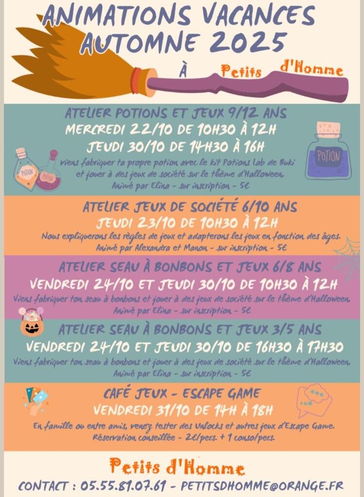 Animations vacances d'automne