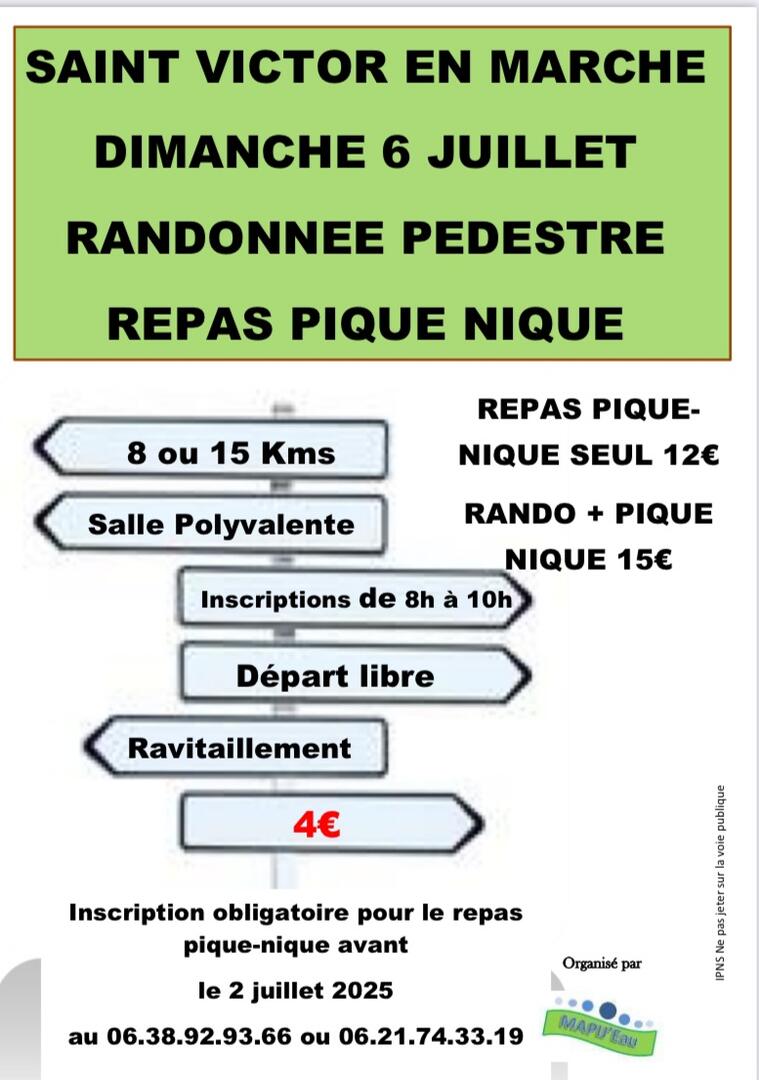 Rando pique-nique St Victor en marche