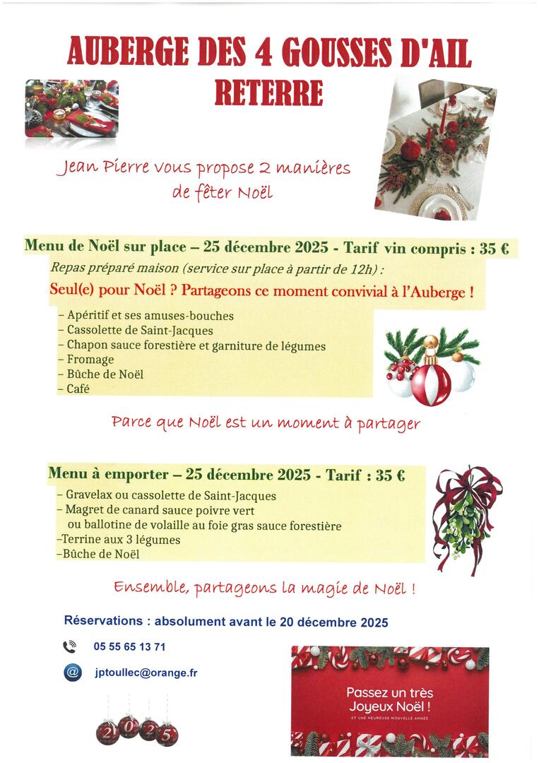 Repas 25 décembre