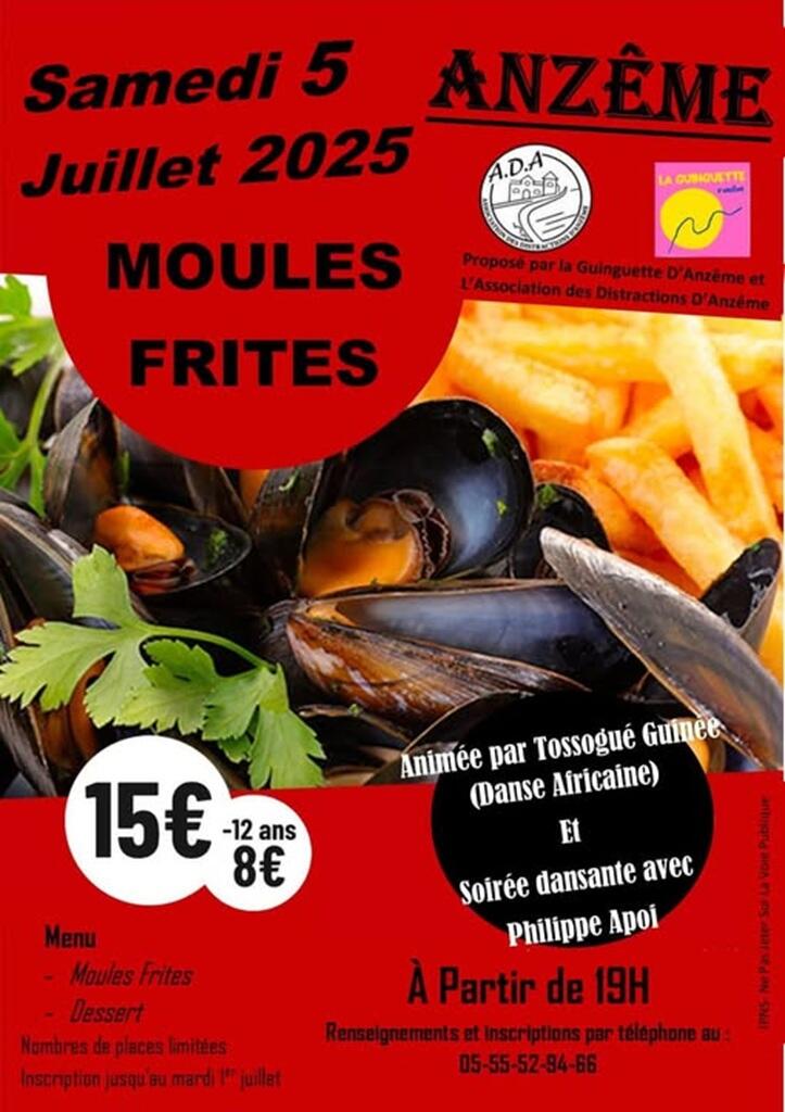 Soiré moules frites Anzeme