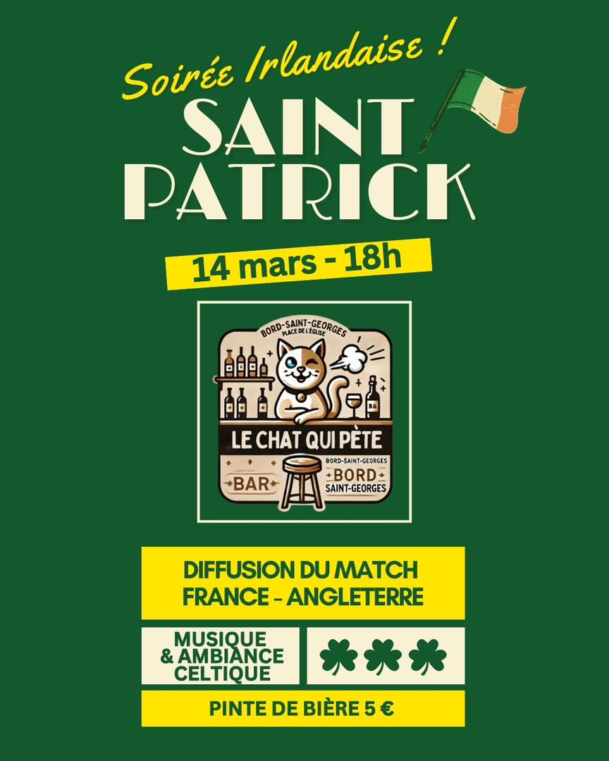 Soirée Fête irlandaise Saint Patrick