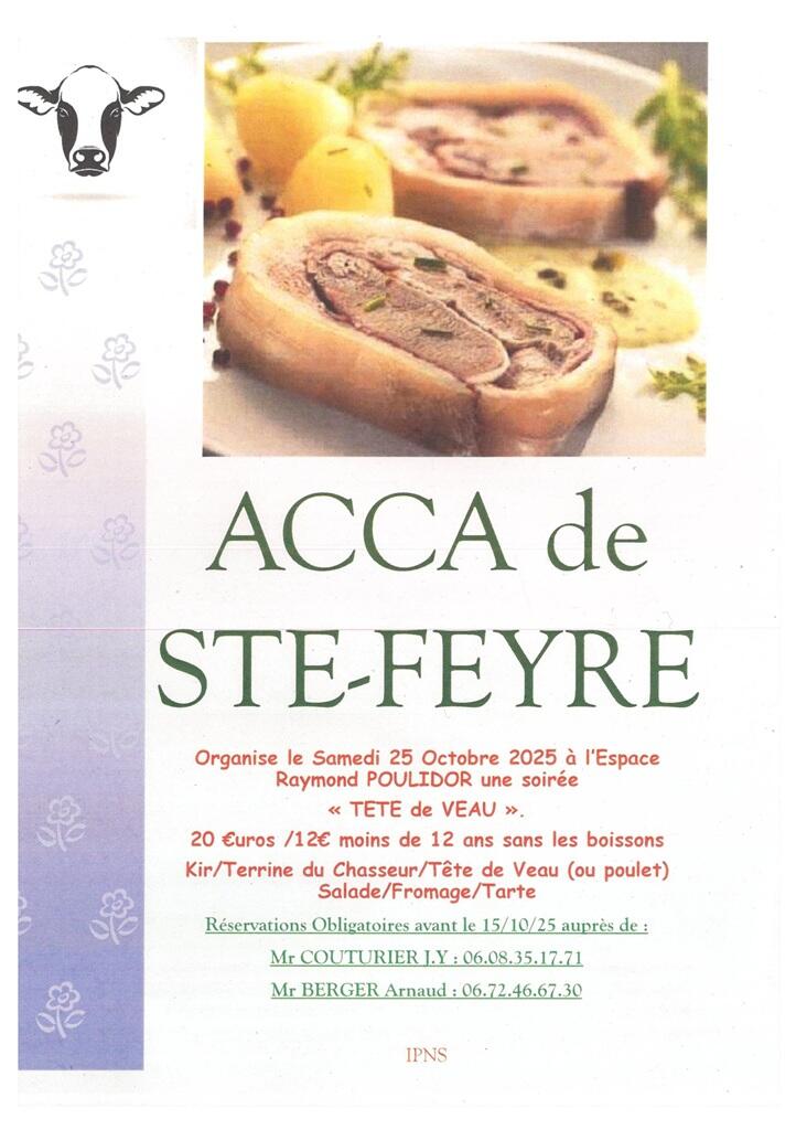 Soirée tête de veau Ste-feyre