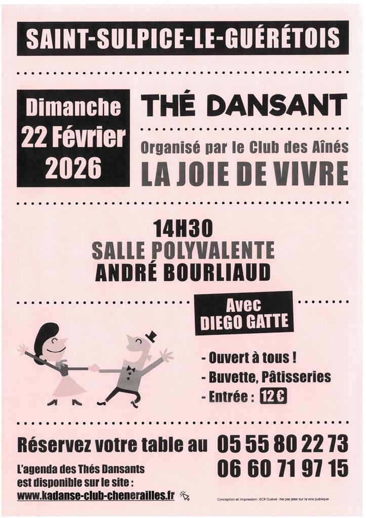 Thé dansant st Sulpice le Guérétois