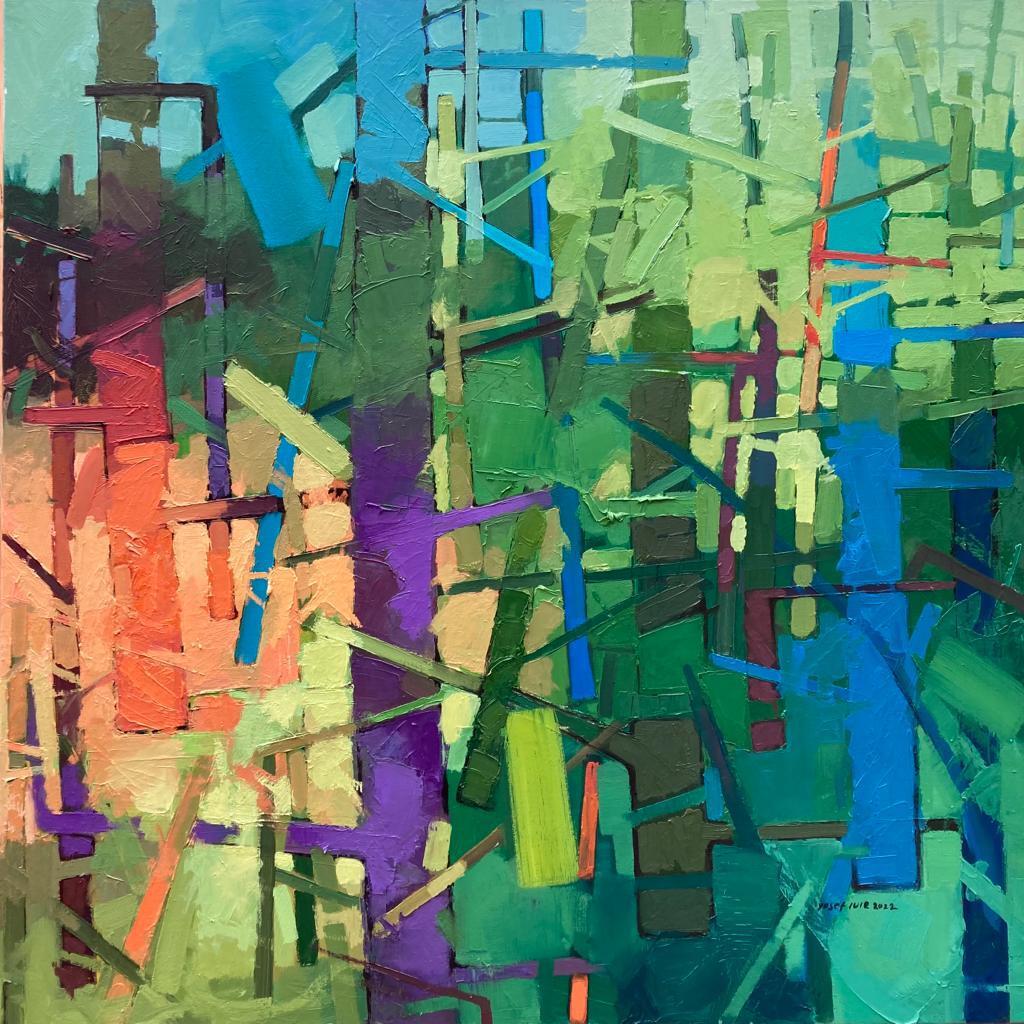 Yosef LULE_Sans titre, Huile sur Toile, 100 x 100 cm, 2022