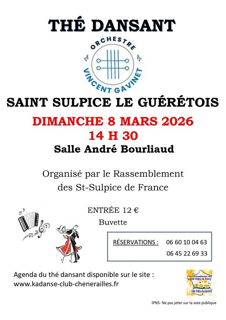 affiche thé dansant 8 MARS 2026