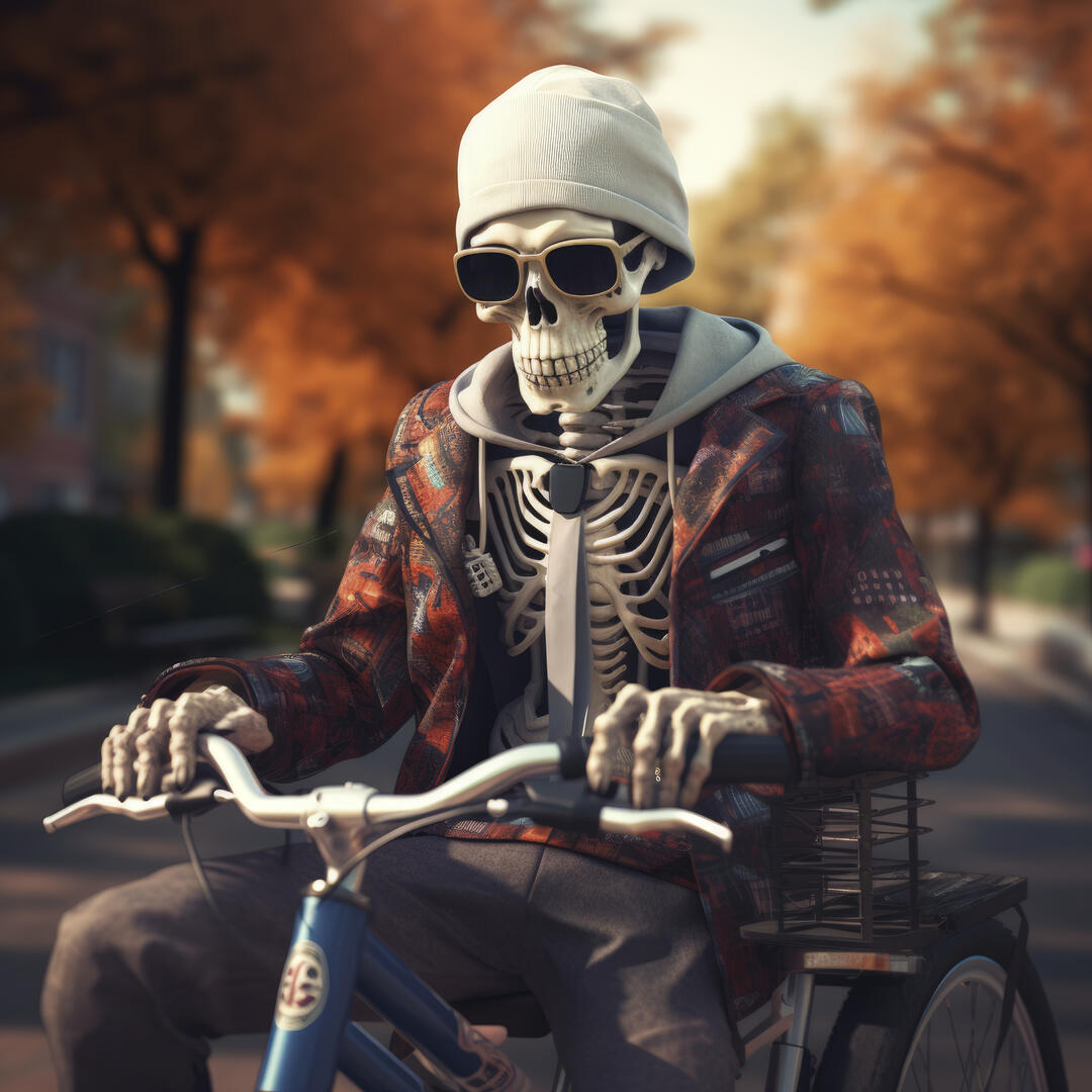 portrait-de-squelette-humain-faisant-du-velo