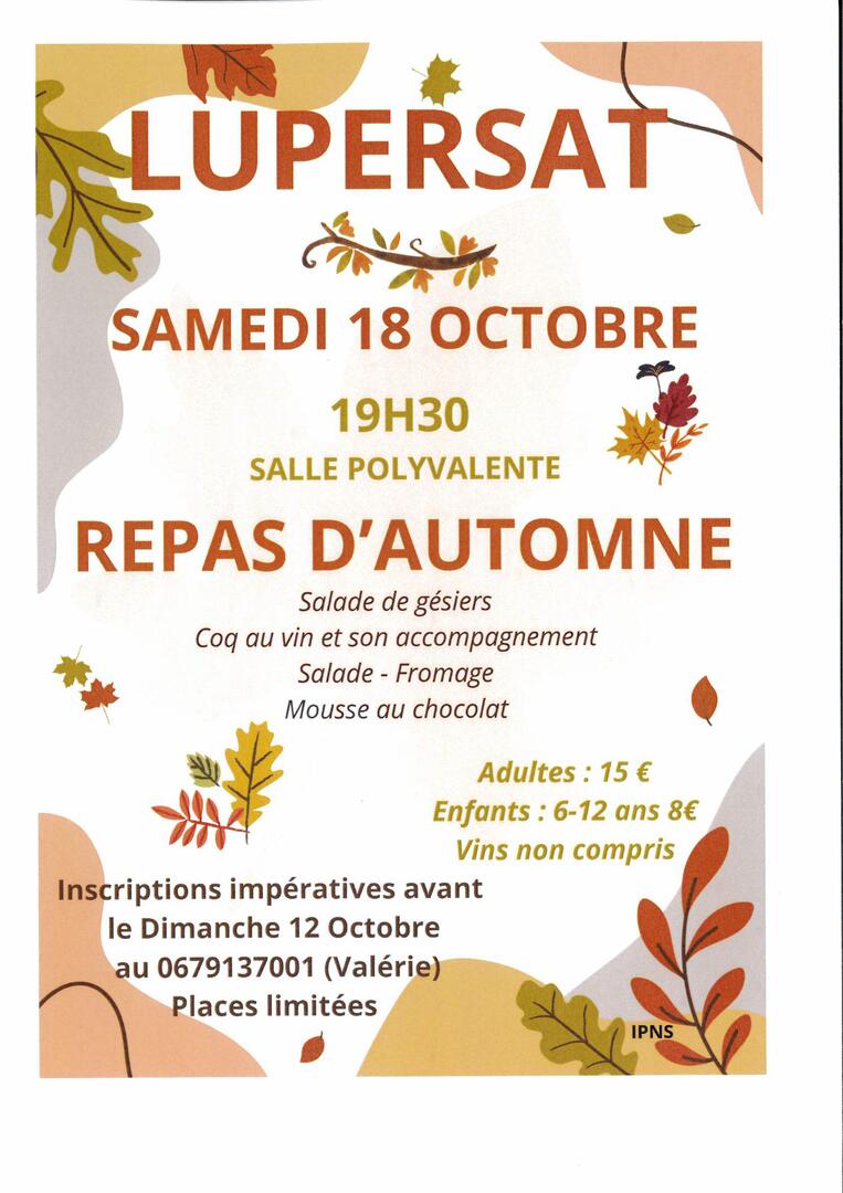 repas 18 octobre