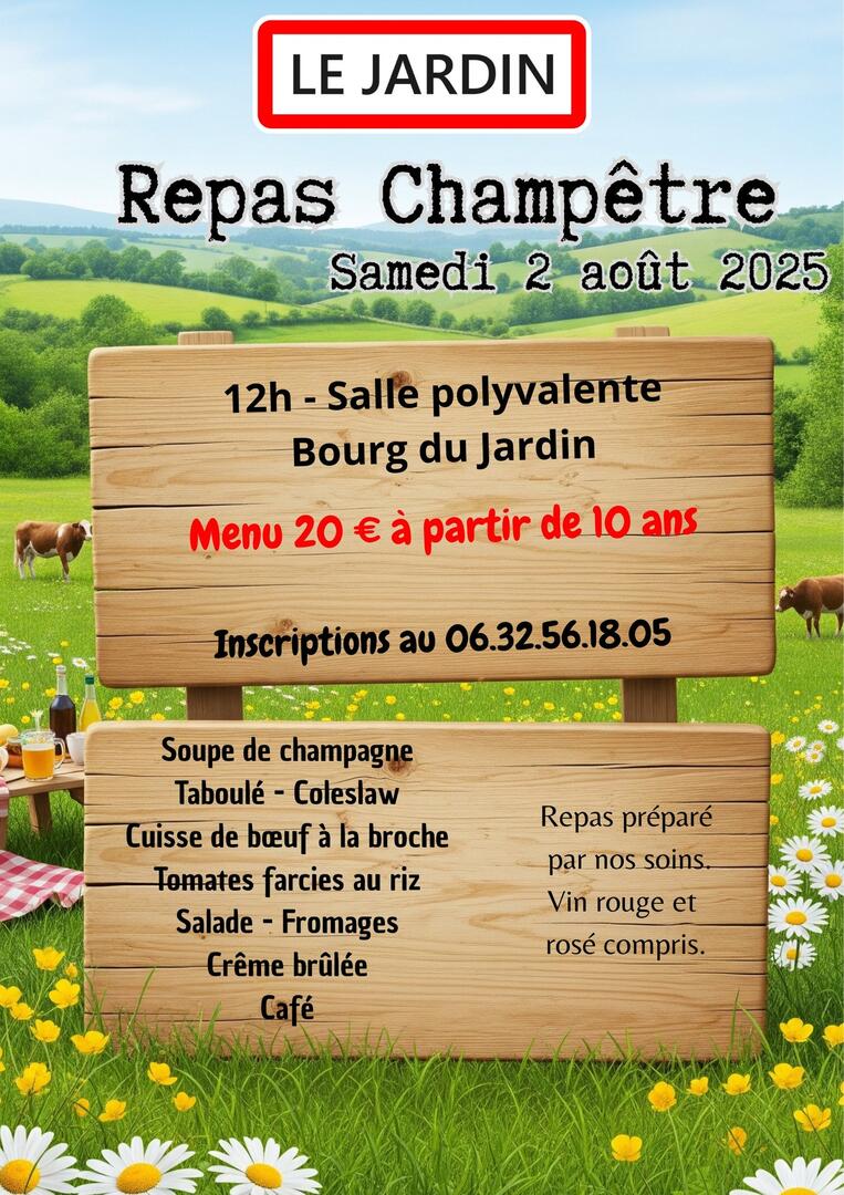 repas champêtre le jardin