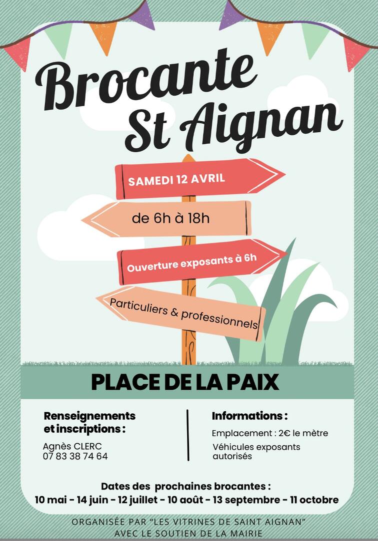 Affiche Brocantes Place de la paix