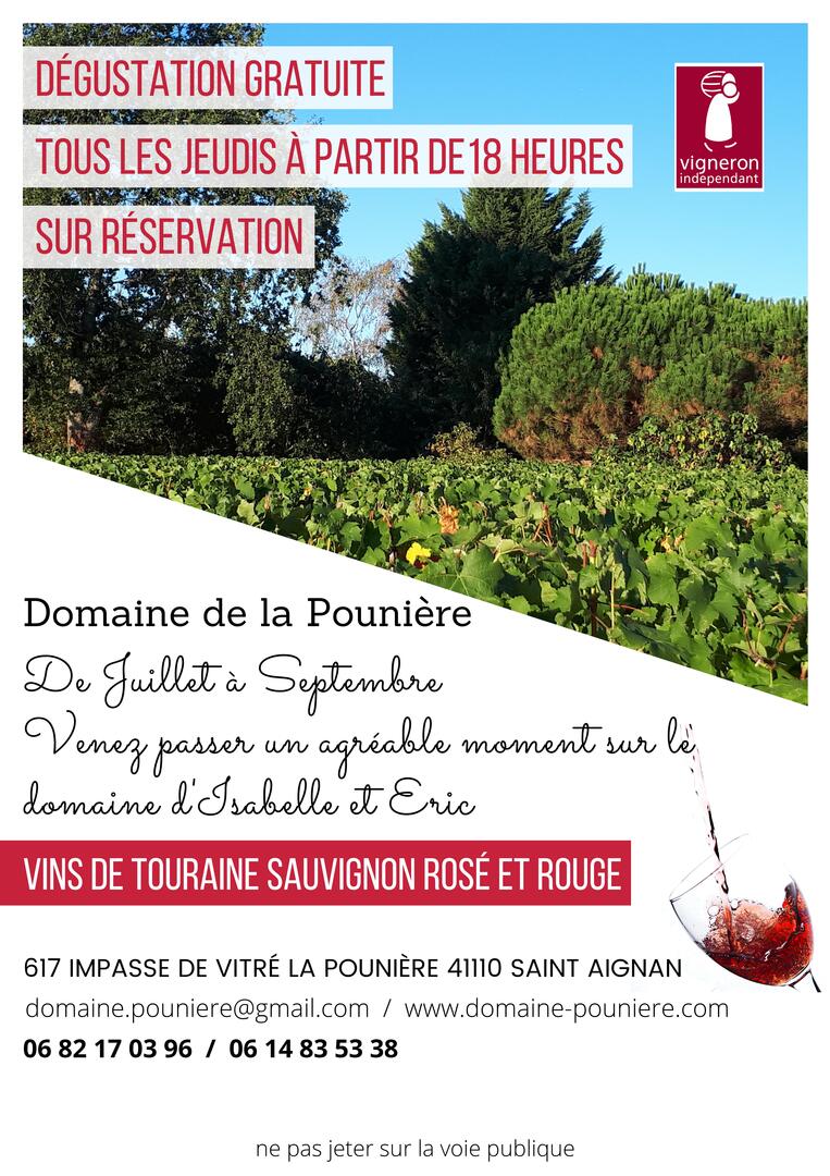 affiche degustation-domaine-pouniere-sud-val-de-loire