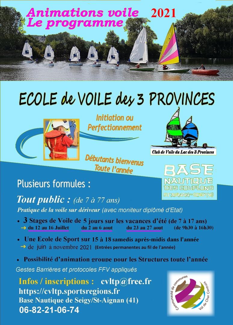 flyer 2021 ecole voile-saint-aignan-été-2021-valdeloire