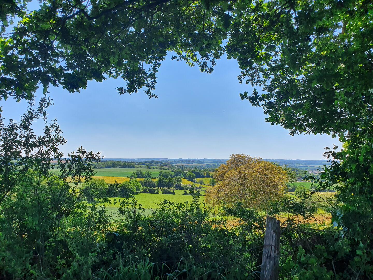Vue sur la campagne depuis Rochalais