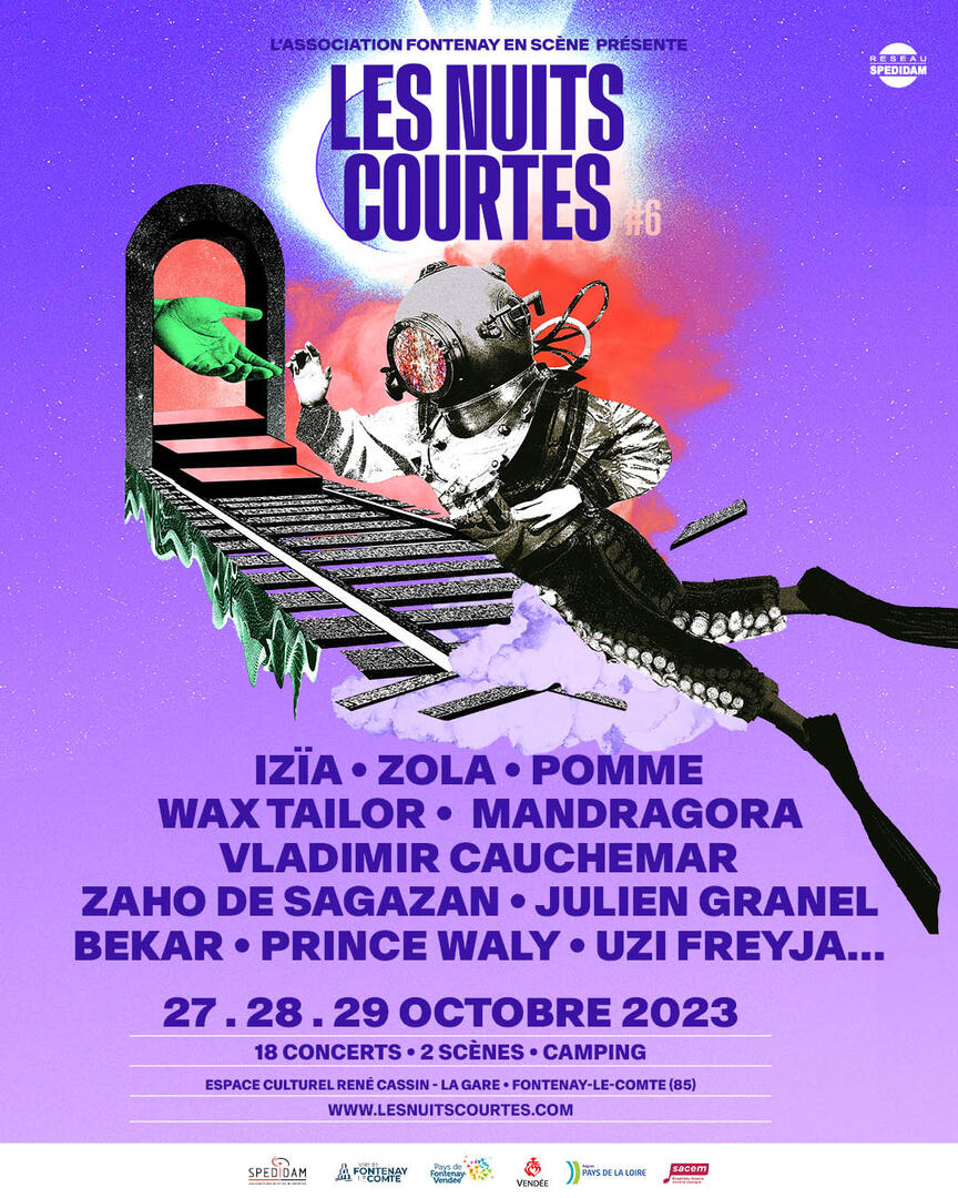Affiche Les Nuits Courtes 2023 - Fontenay-le-Comte Vendée