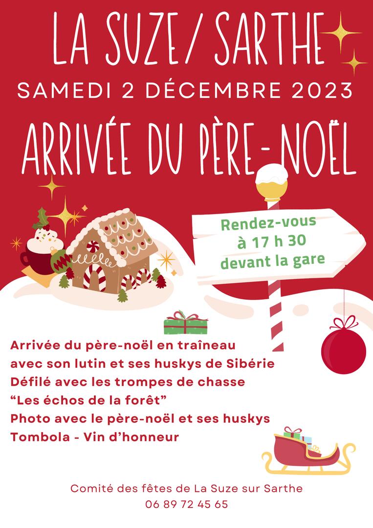 Affiche soirée de Noël rouge et blanc - 1