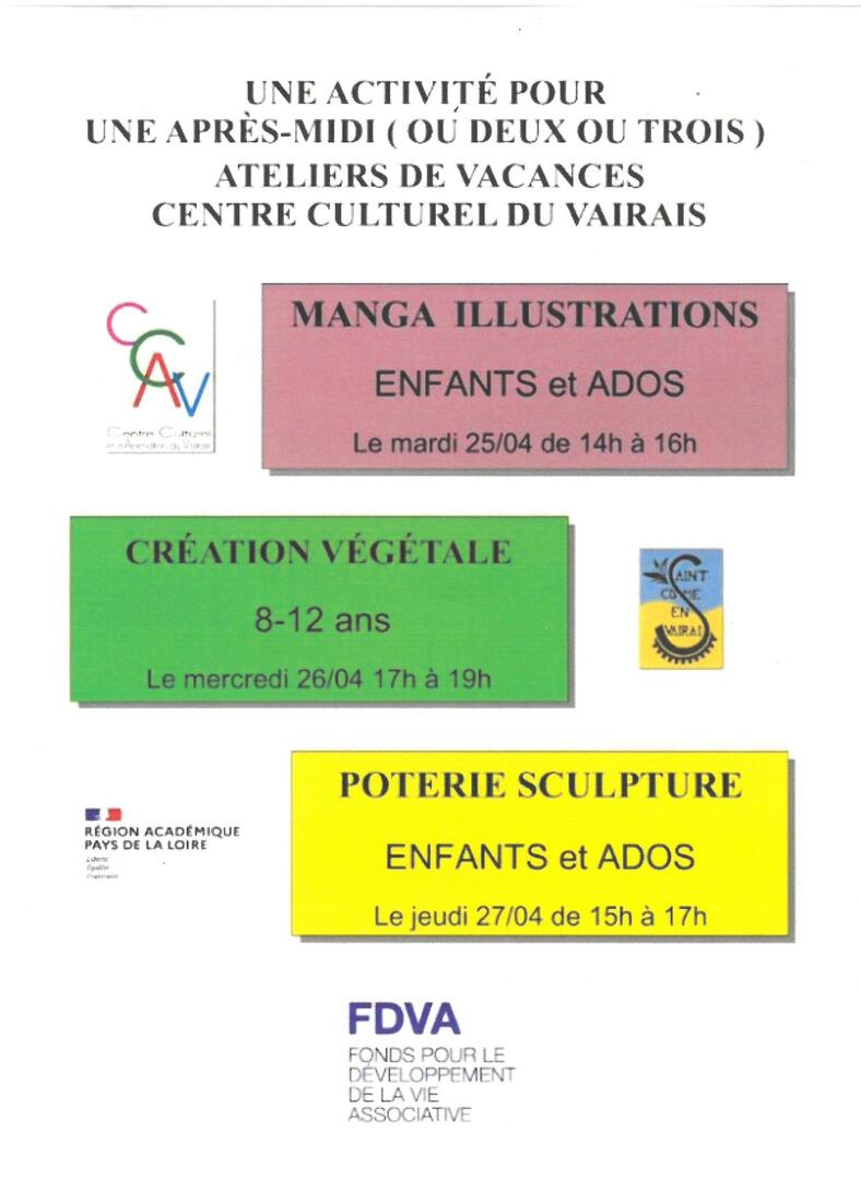 Ateliers du centre culturel du Vairais