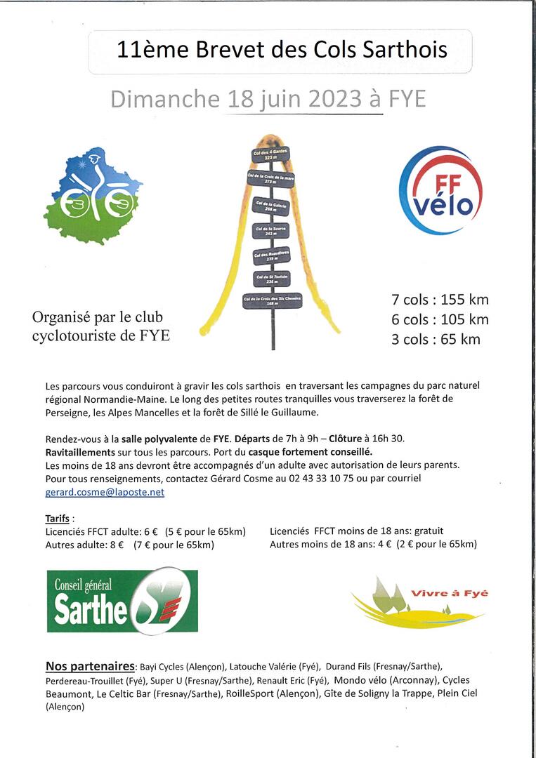 Brevet des cols sarthois Fyé 18 06
